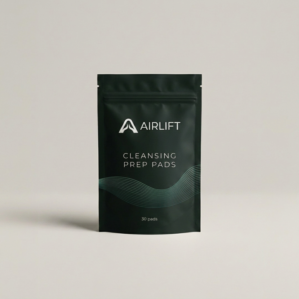 Cleansing prep pads for skin-safe nasal stickers