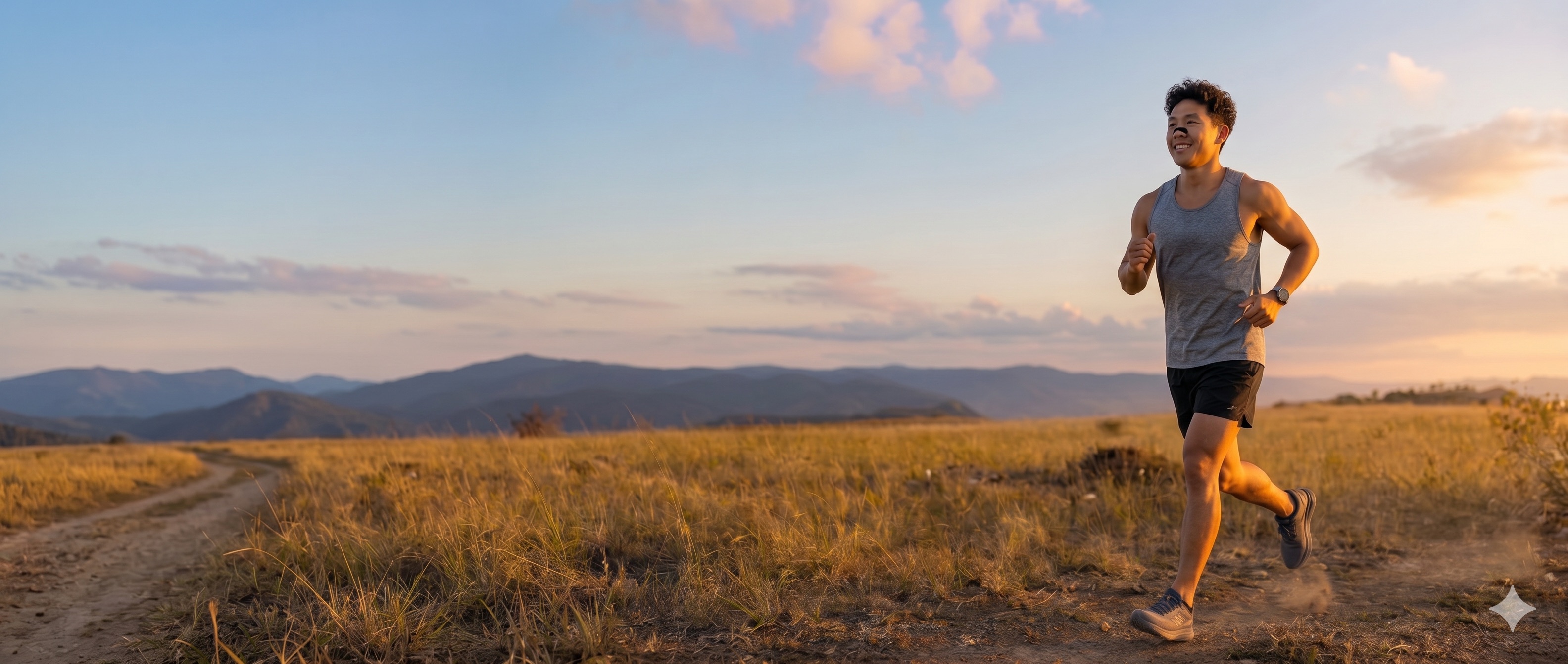A runner outdoors, breathing steadily through the nose