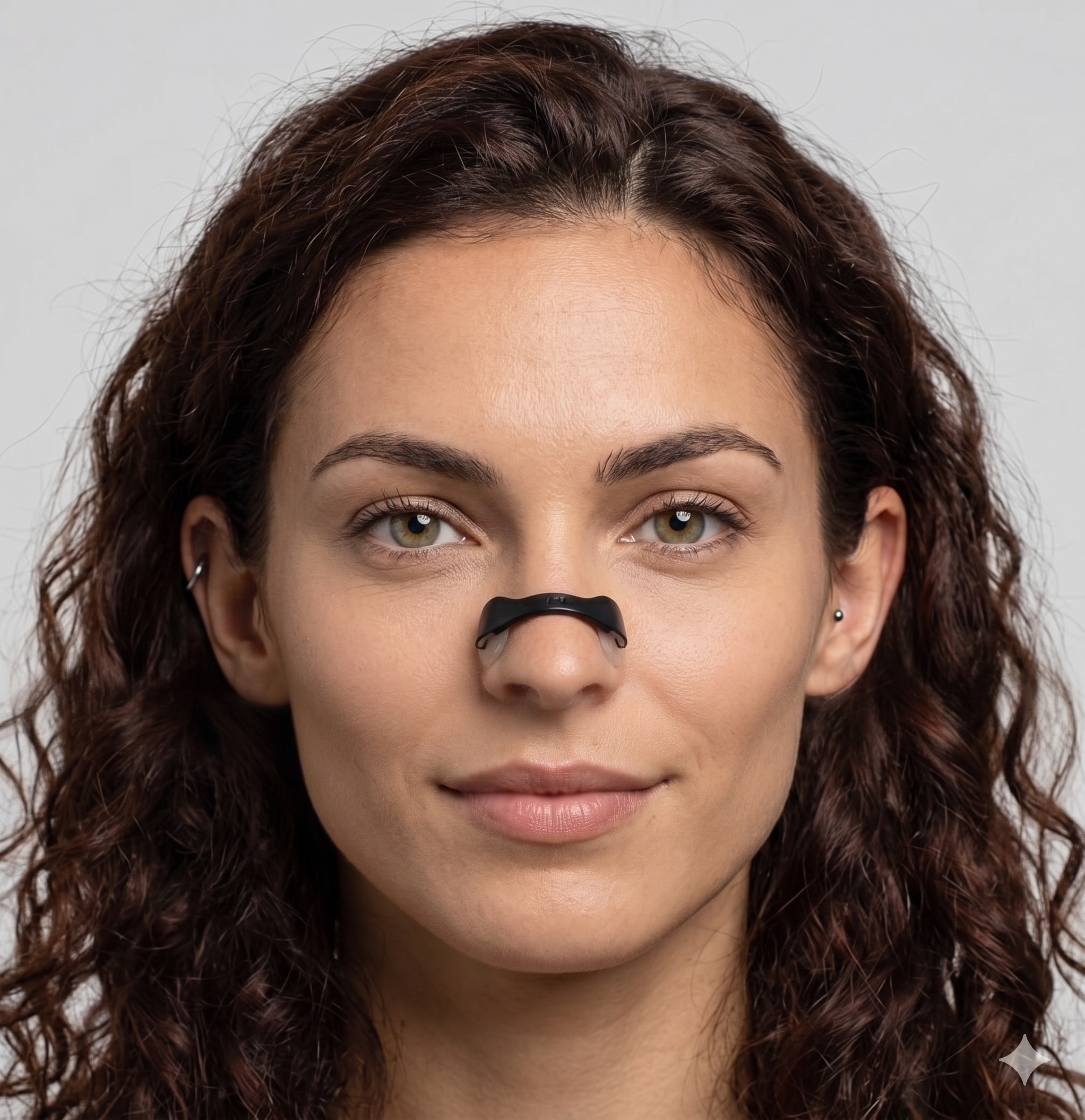 With Airlift — the magnetic clip holds the nostrils open